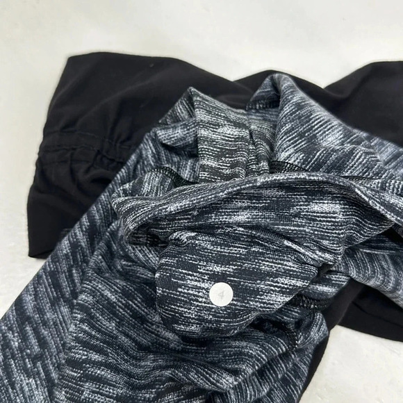 Lululemon Wunder Under Stirrup Leggings Yoga Pants Striped Black Gray Size 4 - Picture 9 of 11